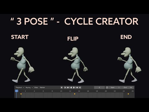 "3 Pose" - Cycle  ("QUICK POSE - FLIP" - Blender Animation Addon)