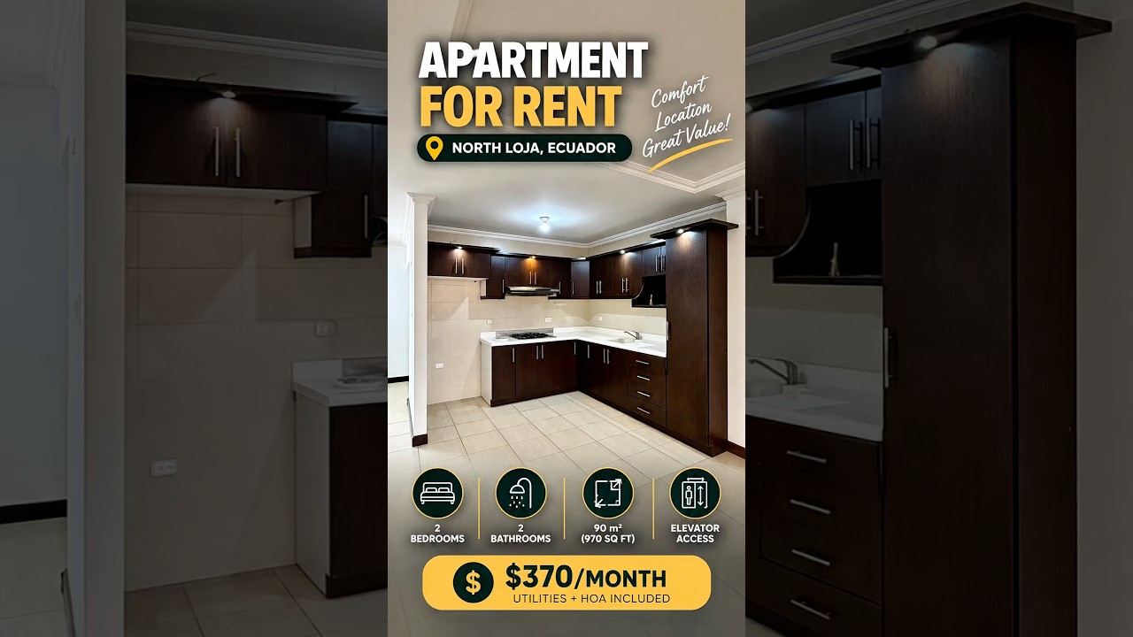 Video cover for a two-bedroom apartment for rent in El Valle, Loja
