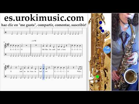 Como Tocar Saxofon (tenor) Old MacDonald - Had a Farm Tablatura Parte#2 um-b927