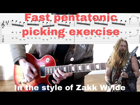 Fast pentatonic picking exercise + TAB (Style of Zakk Wylde)