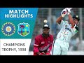 India Vs West Indies Champions Trophy 1998 Ganguly Stuns West Indies As Lara Anchors Chase