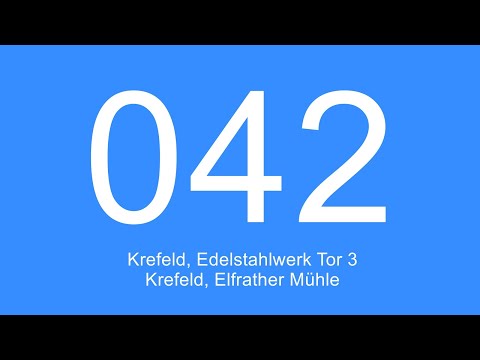[Video] Linie 042 | Krefeld, Edelstahlwerk Tor 3 - Krefeld, Elfrather Mühle | 2022