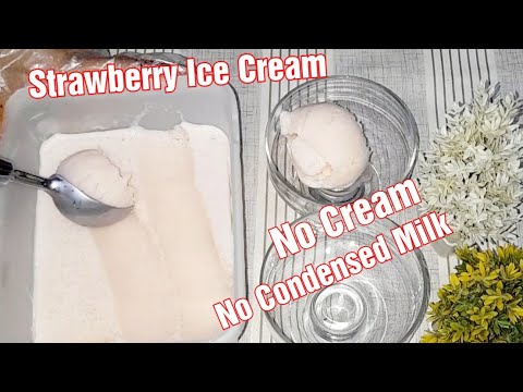 Strawberry Ice Cream Recipe| Homemade IceCream without cream and condensed milk| Cook Book by Talat
