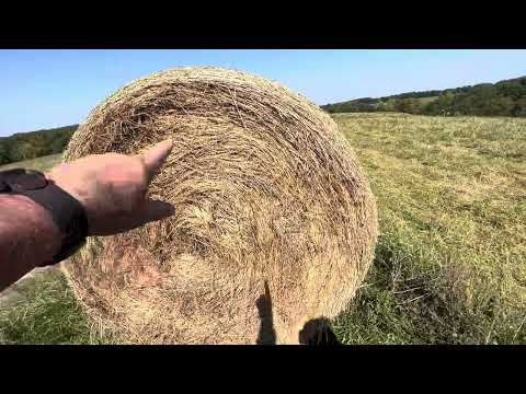 Here is a cheap way to store big round bales to prevent them from rotting.