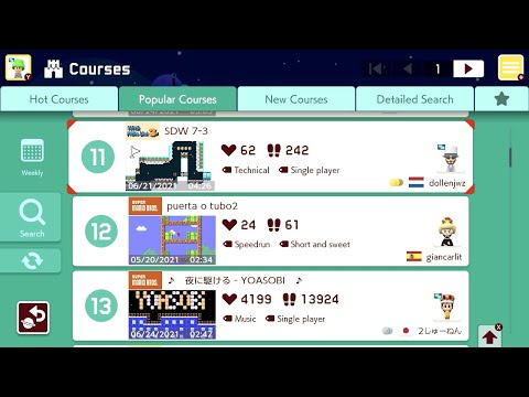 Super Mario Maker 2 - Popular Courses 11-20 Late June 2021