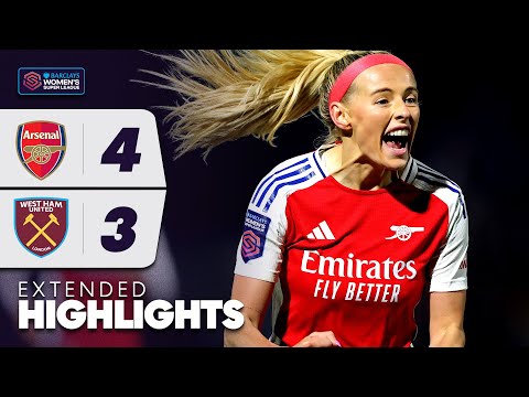 🔥 Extended Highlights: Arsenal v West Ham United | Barclays WSL 2024-25