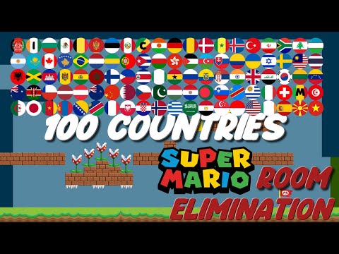 100 Countries Escape Mario Room Elimination Marble Race in Algodoo