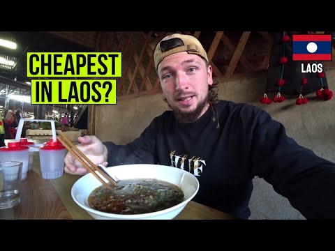 CRAZY CHEAP $0.70 Breakfast In Northern Lao Market | Phongsaly 🇱🇦