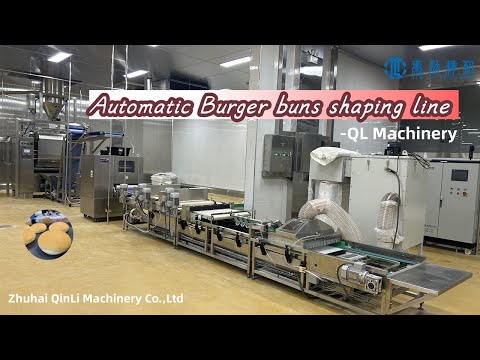 Burger buns forming line
