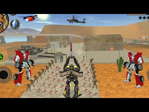 Vegas Crime Simulator - (Transformer Fight with Miracle sword) Car Robot Destroy near Power Base