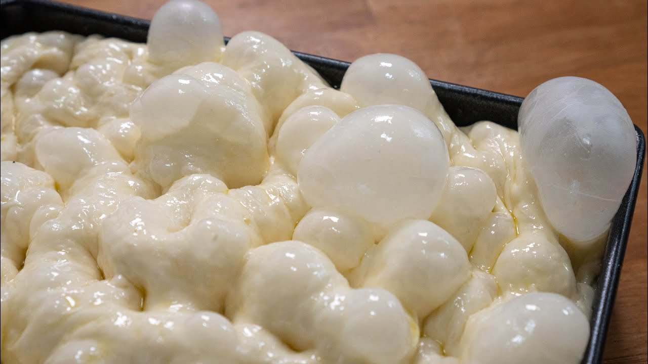 구멍 뽕뽕 슬라임 같은 빵 포카치아 ::무반죽빵