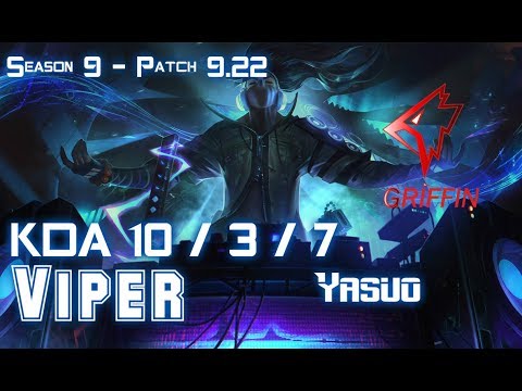 GRF Viper YASUO vs EZREAL ADC - Patch 9.22 KR Ranked