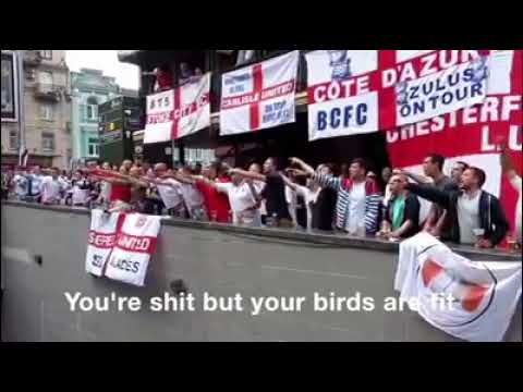England fans vs Sweden fans in chant battle....