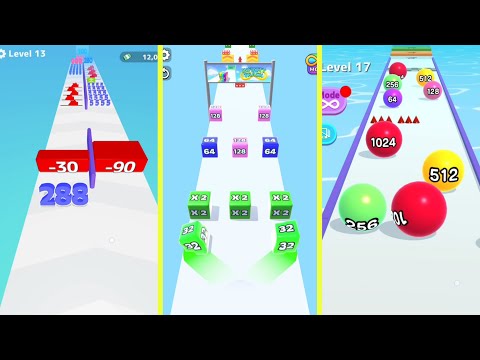 Number Master vs Jelly Run 2048 vs Ball Run 2048 - All Levels Gameplay Walkthrough android,ios