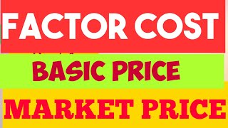 Market price Factor cost Basic price