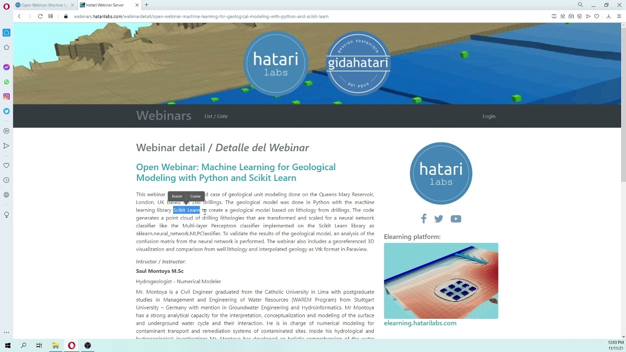 Intro to Open Webinar: Machine Learning for Geological Modeling with Python, Nov 29 2021