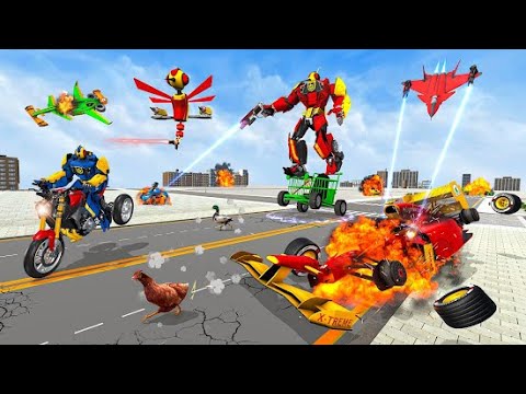 how to play Dragon Fly Robot Car Game 3d #HappyFamilyStudio