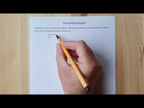 Extremwertaufgabe Umfang Rechteck minimieren, Fläche gegeben