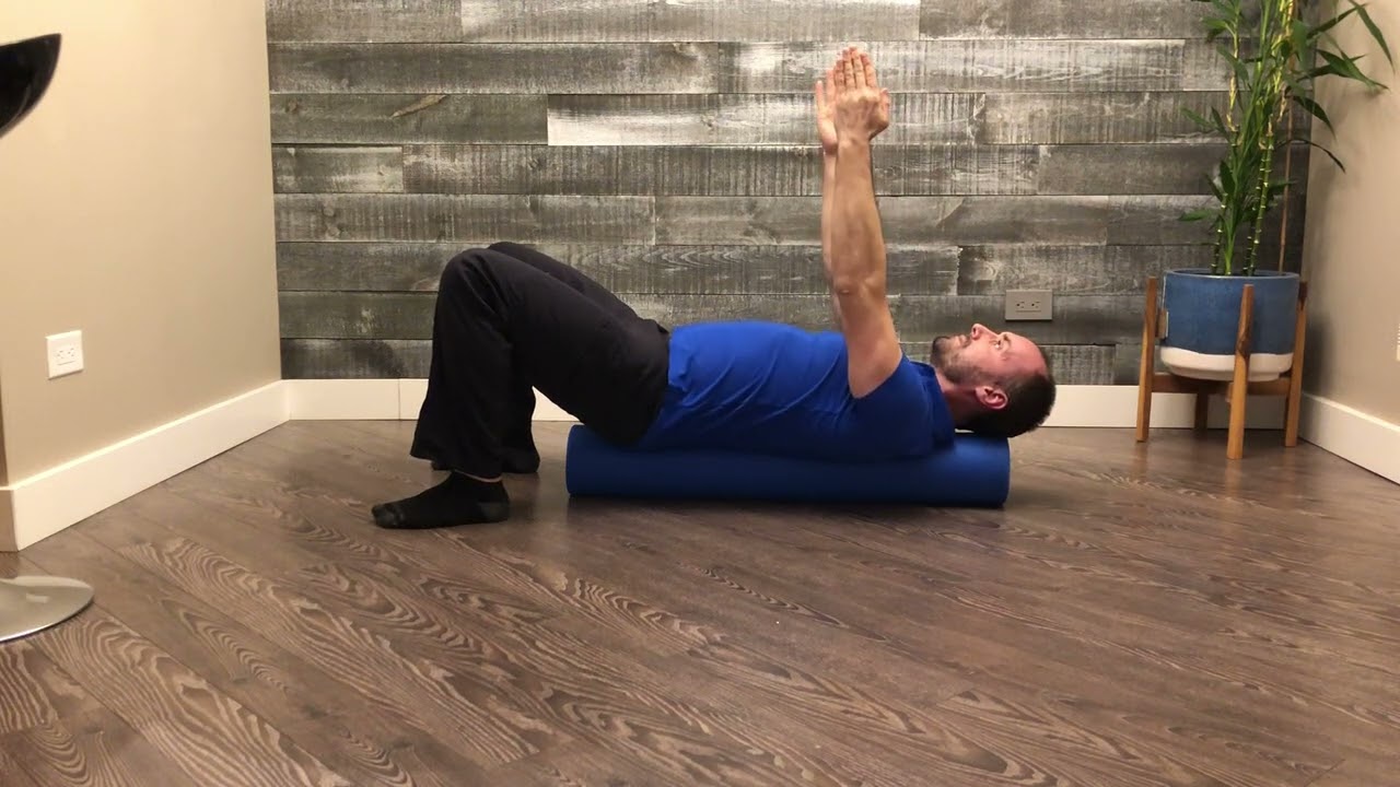 5. Roller Assisted Supine Shoulder Flexion (Side View)