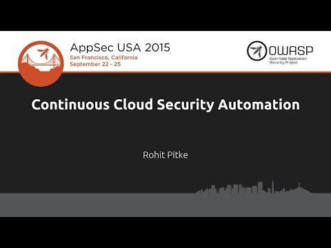 Image thumbnail for talk Continuous Cloud Security Automation