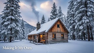Snowy Cabin Ambience ❄️ Cozy Fireplace & Falling Snow for Sleep | Making It My Own