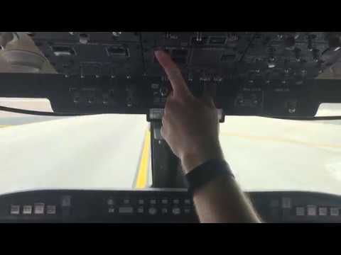 Bombardier CRJ-900 Next Generation Engine Start Flight Deck View