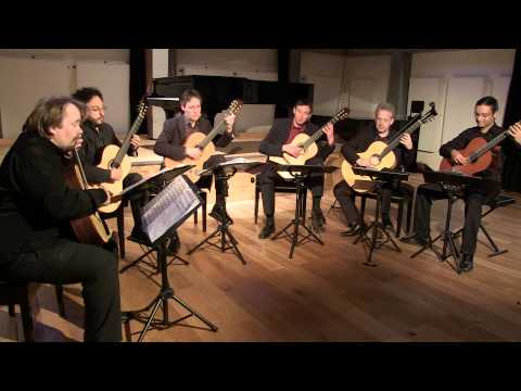 Guitarra a Seis, the new guitar sextet, plays Bach Brandenburg Concerto No.3, 3rd movement