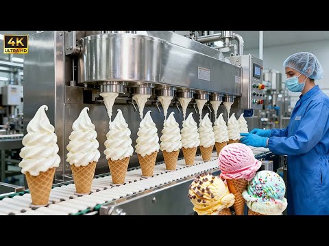 Ice Cream Production Exposed 😱 | From Ingredients to Packaging – Shocking Automation