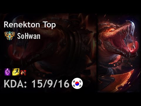 Renekton Top vs Ekko - SoHwan - KR Challenger Patch 6.17