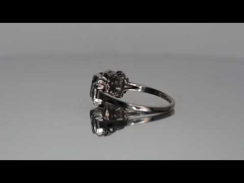 1920s Art Deco Ribbon Design/Solitaire Style Engagement Ring, 0.85ct Old Euro Center Diamond