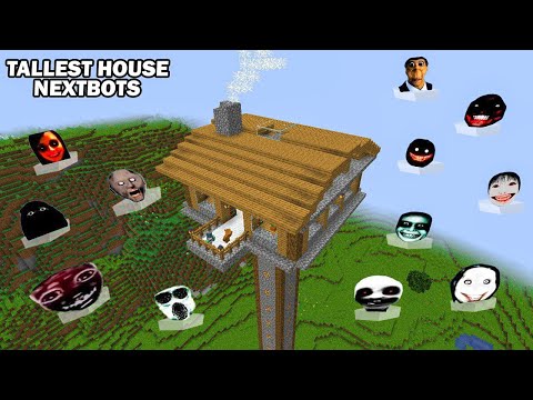 SURVIVAL TALLEST HOUSE PART 2 WITH 100 NEXTBOTS in Minecraft - Gameplay - Coffin Meme