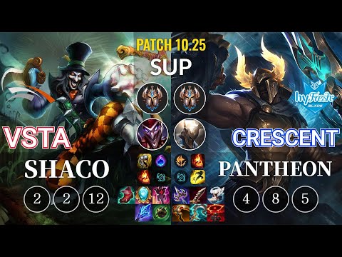 HLE Vsta Shaco vs hyF Crescent Pantheon Sup - KR Patch 10.25