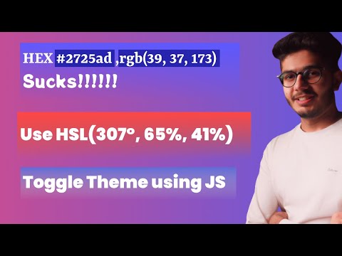 Toggle Theme Using JavaScript in One Click | Use CSS Variables HSL Color Models