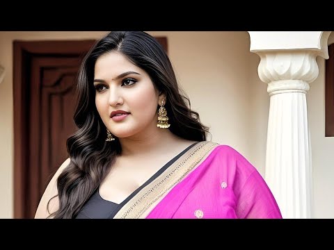 Plus Size Indian Woman Saree Fashion | Curvy Indian Lookbook Model Part - 18