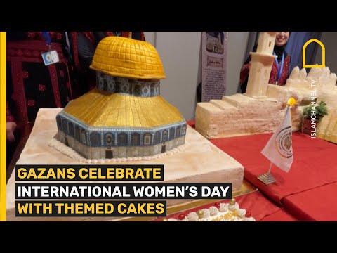 Gazans celebrate International Women's Day with themed cakes