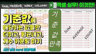 엑셀 이것만! 기준값에 해당하는 값들만 더하고, 평균내고, 개수카운팅 해 보자구요(feat. IFERROR, INDEX, COLUMN / 조건부서식)