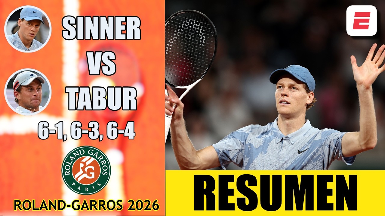 Jannik Sinner vs Clement Tabur | HIGHLIGHTS | RESUMEN | Roland Garros 2026