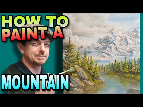 How to paint a mountain landscape | Painting tutorial #howto #paint #bobross