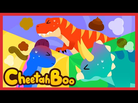 Dinosaur Poo Song | T-Rex | Brachiosaurus | Triceratops | Nursery rhymes | Kids song | #Cheetahboo
