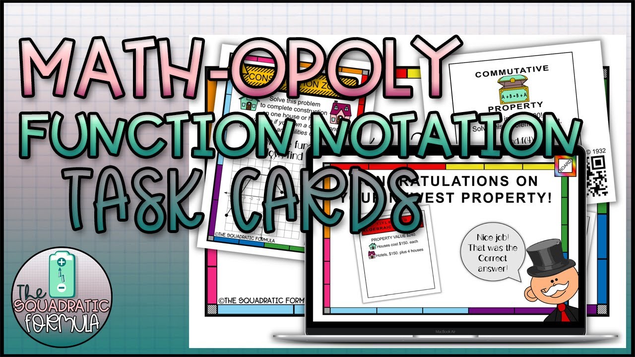 How to Play: Function Notation Math-opoly Task Card Game