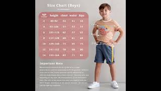 Gingersnaps Size Chart for Boys