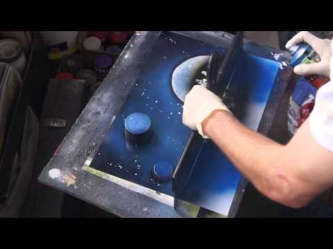 spray paint art -  cityscape 6 minutes