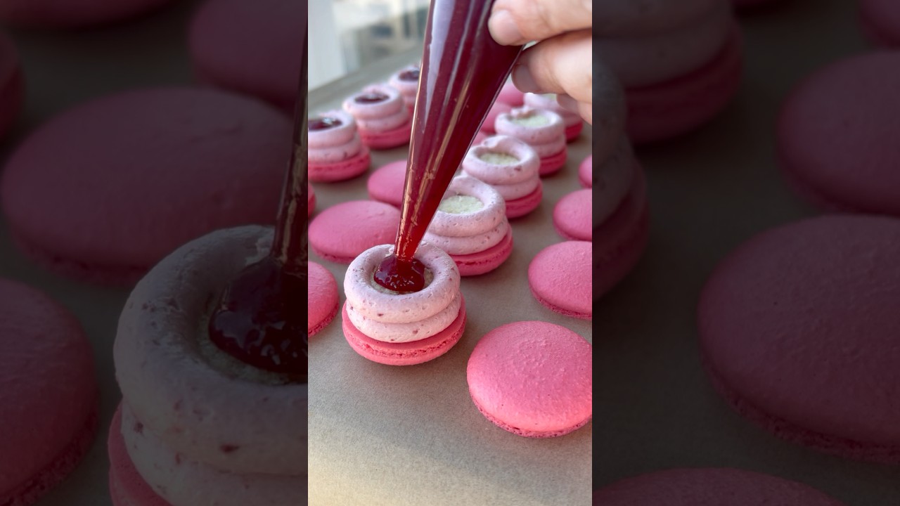 Strawberry Shortcake Macarons 🍓 Recipe in my Sweet Treats ebook!