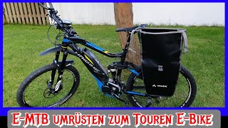 Vaude Fahrradtaschen am Thule Gepäckträger E-MTB | #VAUDE | #Thule