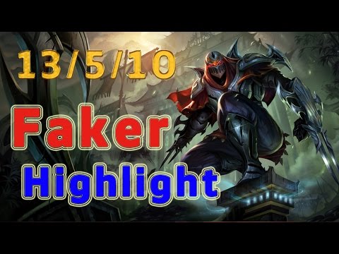 Highlight SKT T1 Faker Zed MID vs Cassiopeia Patch 7.4