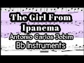 The Girl From Ipanema Tenor Soprano Clarinet Trumpet Sheet Music Backing Track Play Along Partitura
