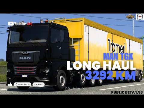 MAN TGX 🚛 3292 KM Long Haul | Venice → Wroclaw → Amberdeen | PUBLIC BETA 1.58 | ETS2
