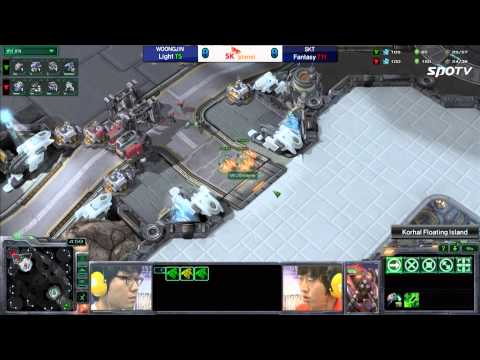 [0624] Light(WOONGJIN) vs. Fantasy(SKT1) TvT 1SET Korhal Floating Island -Starcraft2,esportstv,SPL