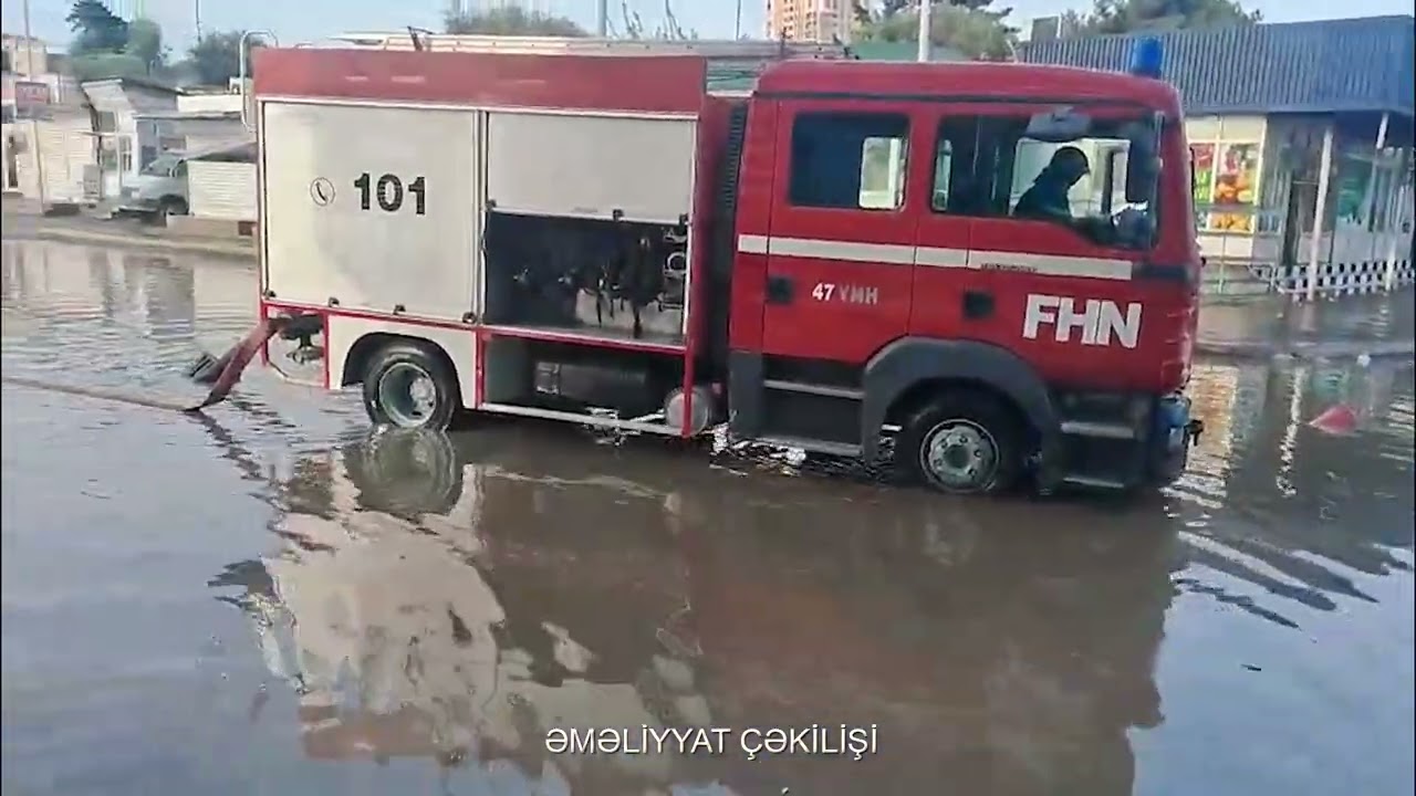 Yağıntılı havaya görə bəzi əraziləri su basıb VİDEO