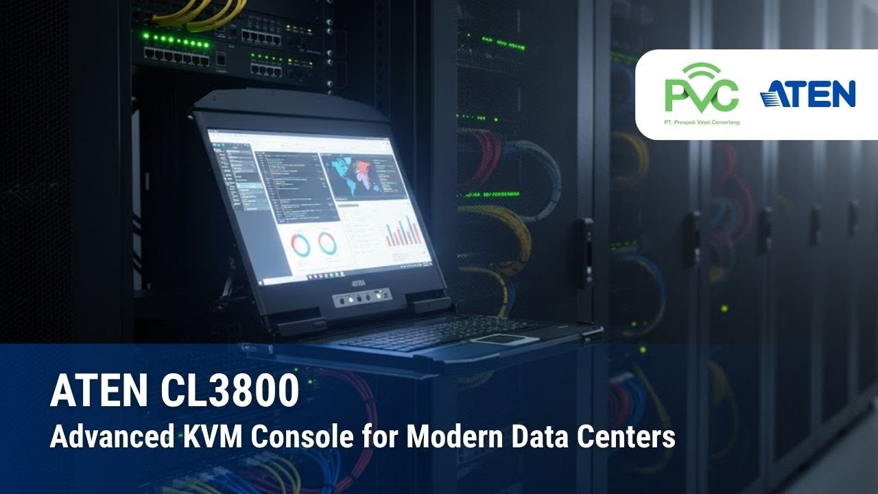 ATEN CL3800 Ultra Short Depth Dual Rail Widescreen LCD Console | Prospek Vinet Cemerlang